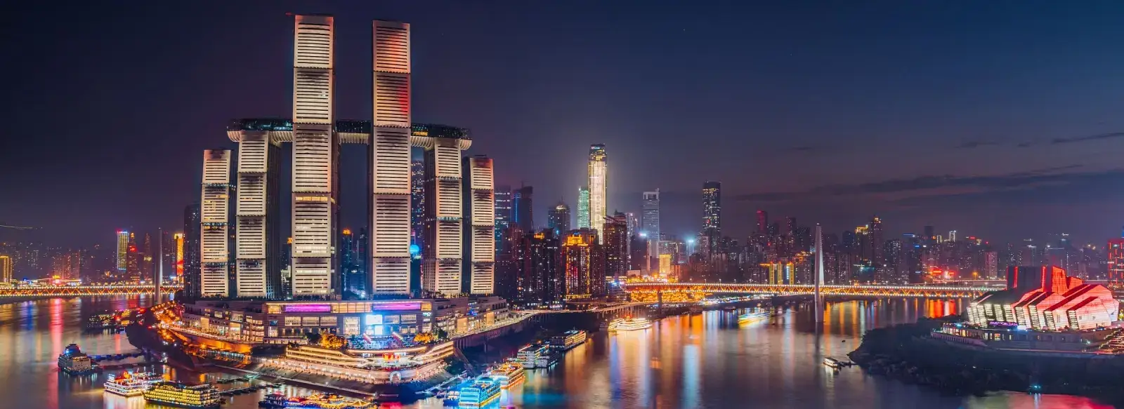 Night view of Chongqing Liangjiang New Area Night view of Chongqing Liangjiang New Area