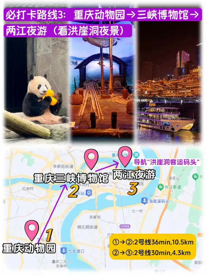 chongqing itinerary 4 days - Day 3 route map