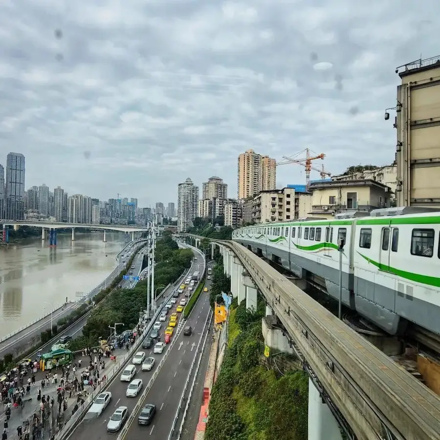 Chongqing Liziba Light Rail Station by the river