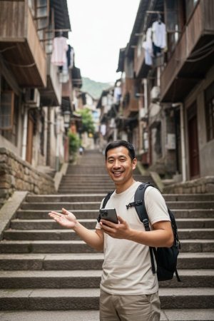 Playing in the mountain city lanes of Chongqing