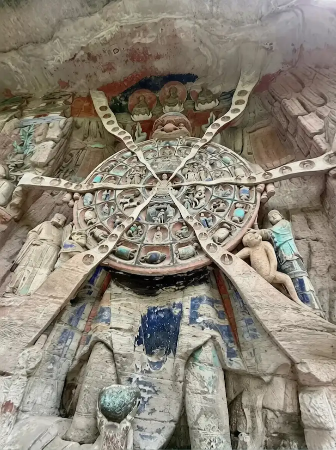 dazu rock carvings chongqing china:The Six Paths of Reincarnation cliff carvings in Chongqing