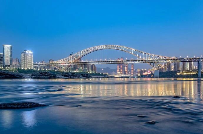 Chaotianmen Yangtze River Bridge at blue hour