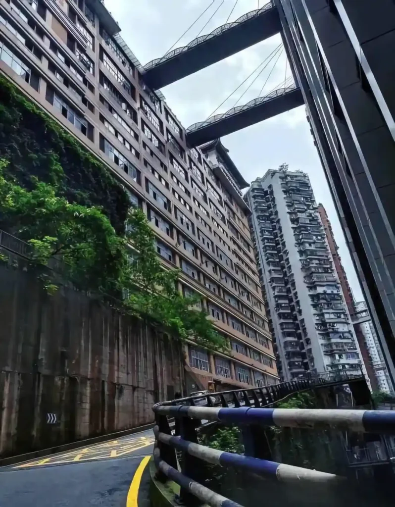 Optical illusion at Kuixinglou plaza near Jiefangbei Square Chongqing